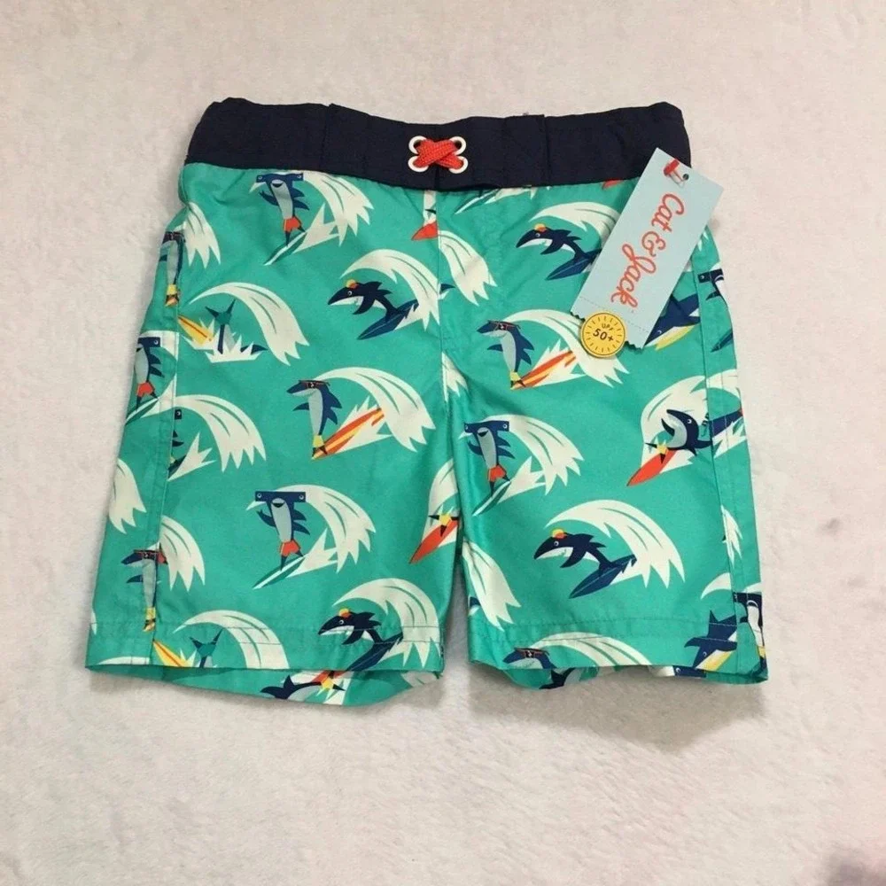 NWT Baby Boys Swim Trunks 3T with Rash Guard – 2‑Piece Swim Set‎
